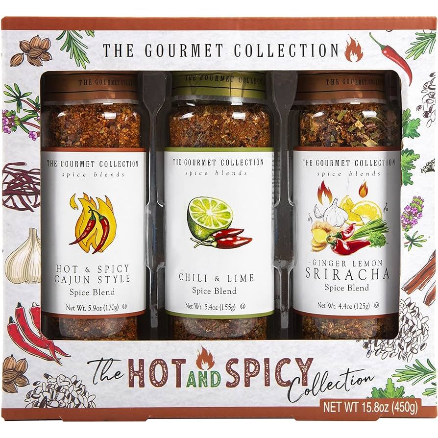 The Gourmet Collection Hot & Spicy Spice Set – 3 Fiery Seasoning Blends