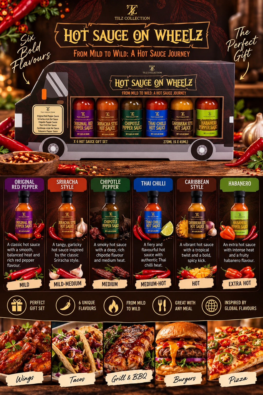 Street Food Hot Sauce Gift Set | 6 Sauces