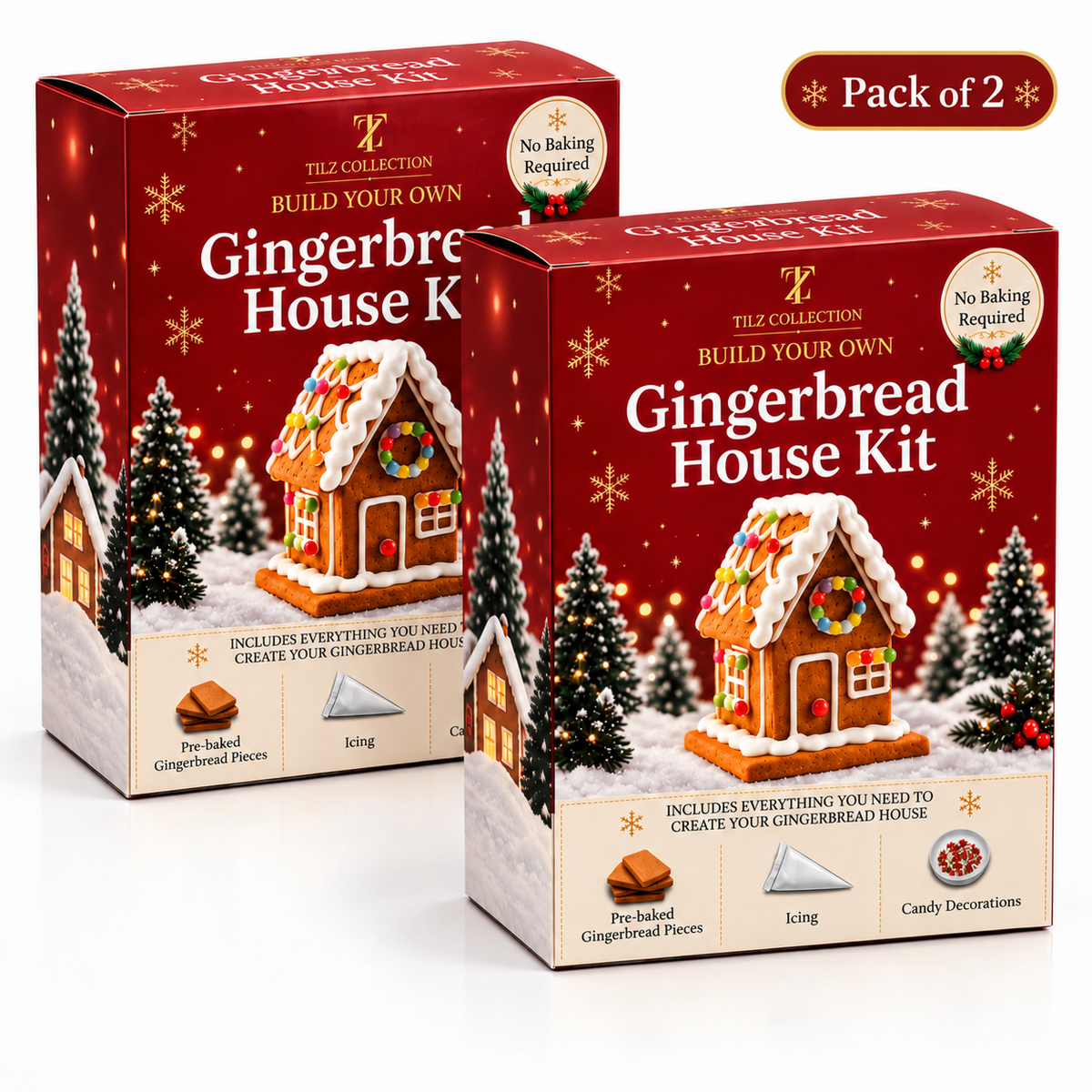 Make Your Own Gingerbread House Kit | 2 Pack (180g)
