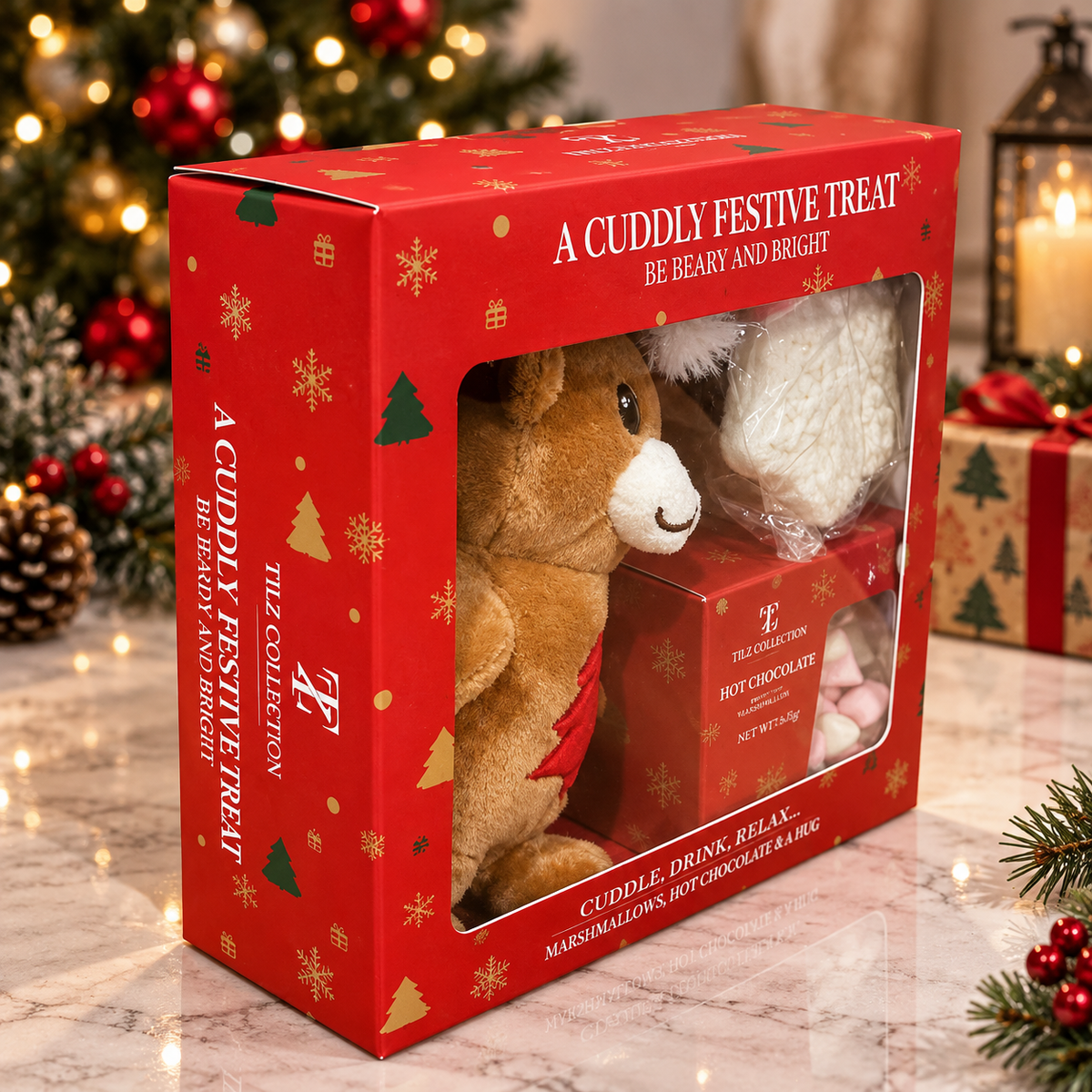 Christmas Cocoa & Cuddles Gift Set | Santa Teddy & Hot Chocolate