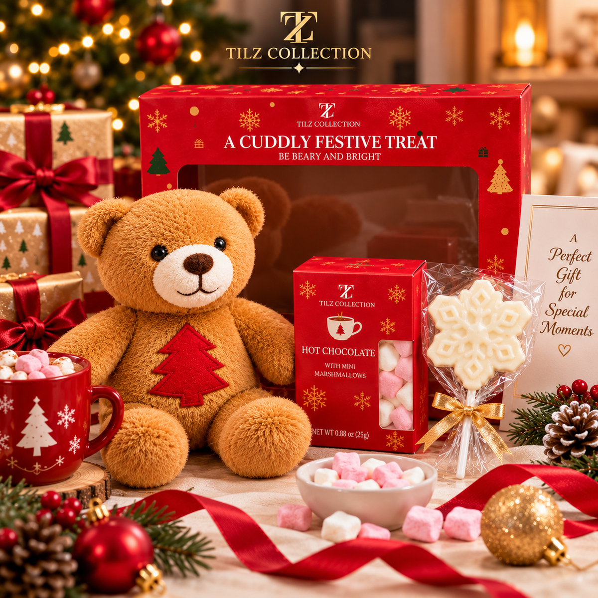 Christmas Cocoa & Cuddles Gift Set | Santa Teddy & Hot Chocolate