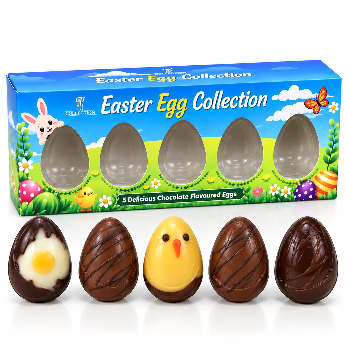 5PK Dairy-Free Chocolate Egg Collection – Premium Compound Chocolate Easter Treats – Vegan-Friendly, Gluten-Free & Allergy-Conscious Selection