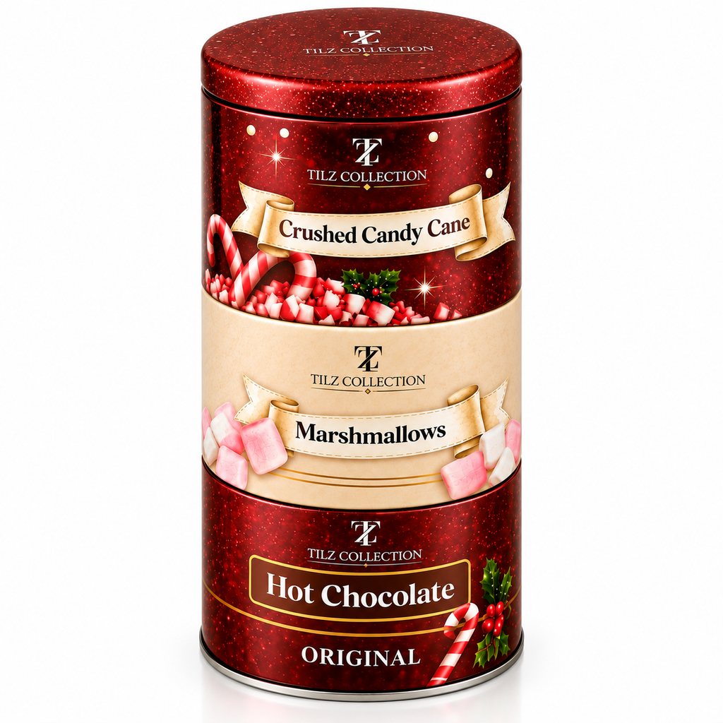 Hot Chocolate Stacked Tins Gift Set | Cocoa, Marshmallows & Candy Cane
