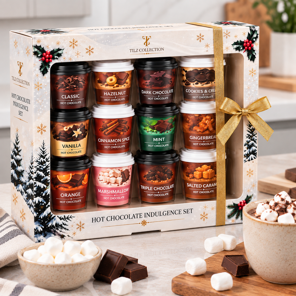 Hot Chocolate Station | 12 Flavour Cups with Toppings