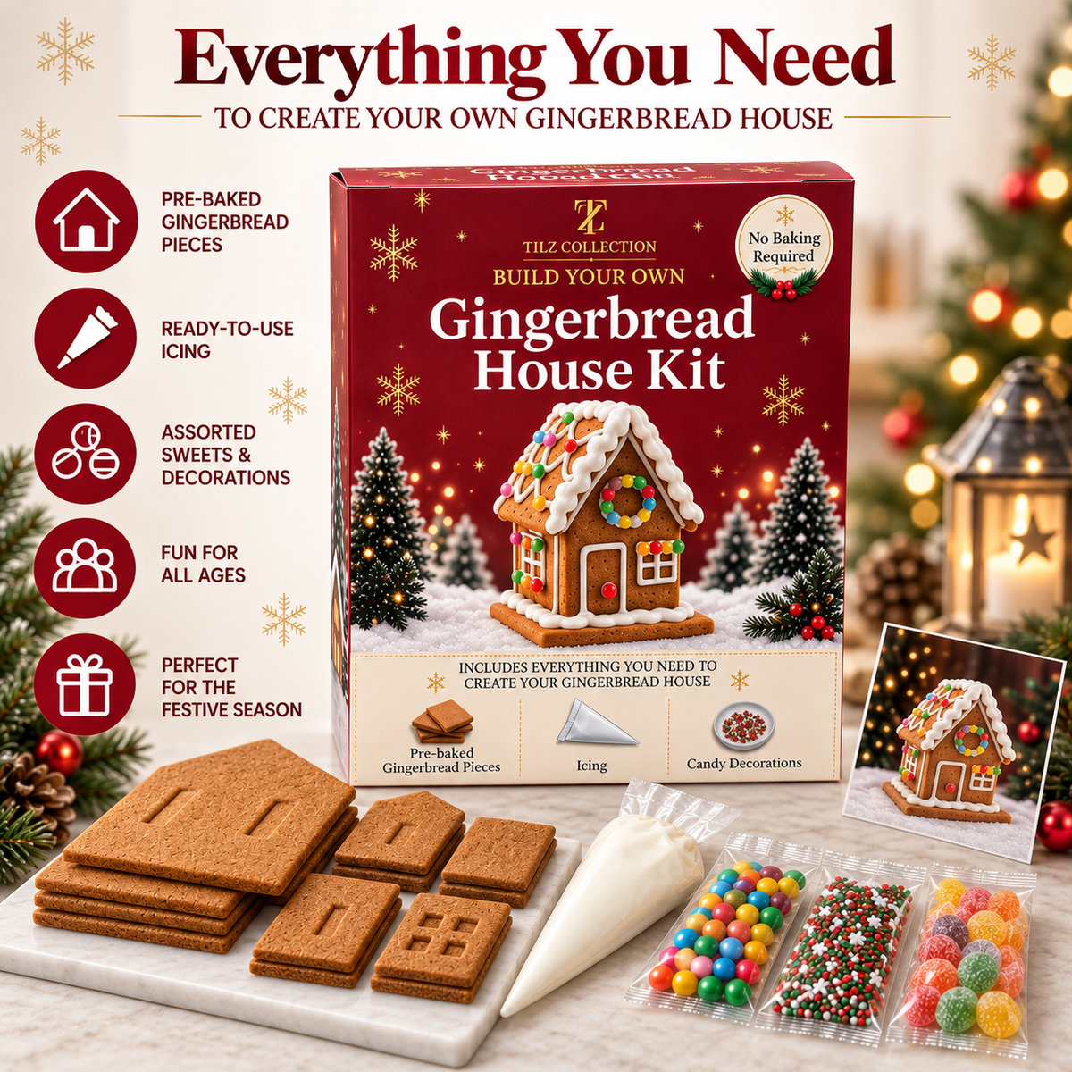 Make Your Own Gingerbread House Kit | 2 Pack (180g)