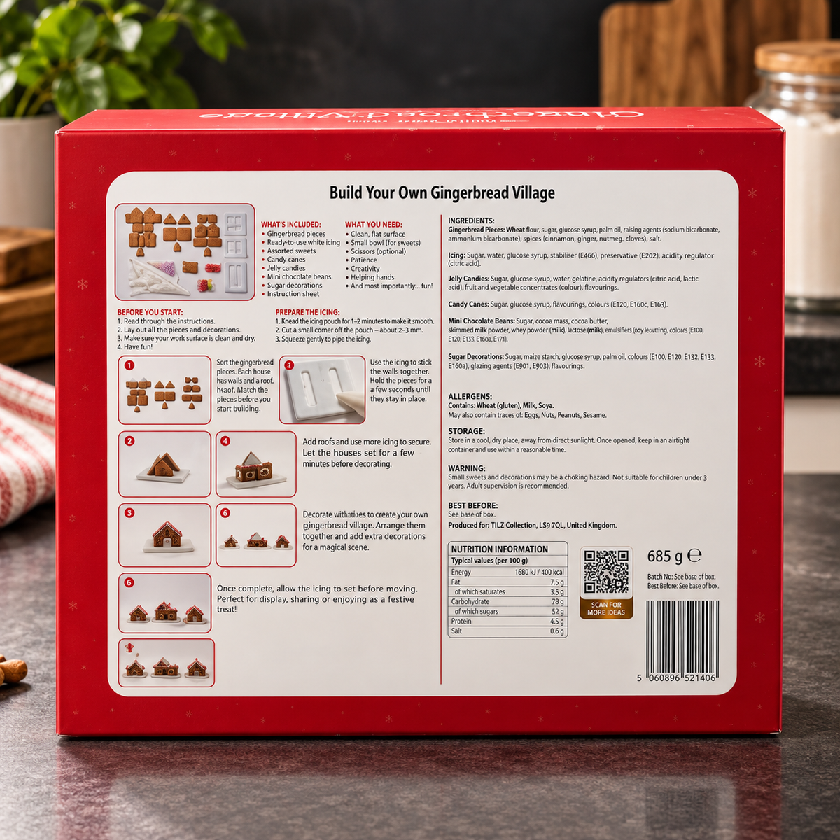 Gingerbread Village Kit | DIY House with Icing & Sweets