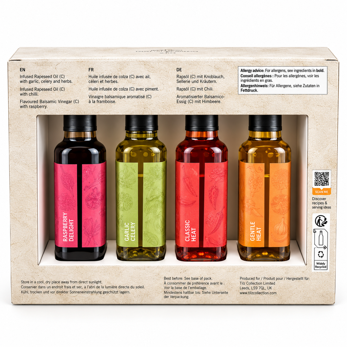Infused Condiment Selection | Chilli Oil, Garlic Oil & Fruit Vinegars (4 × 100ml)