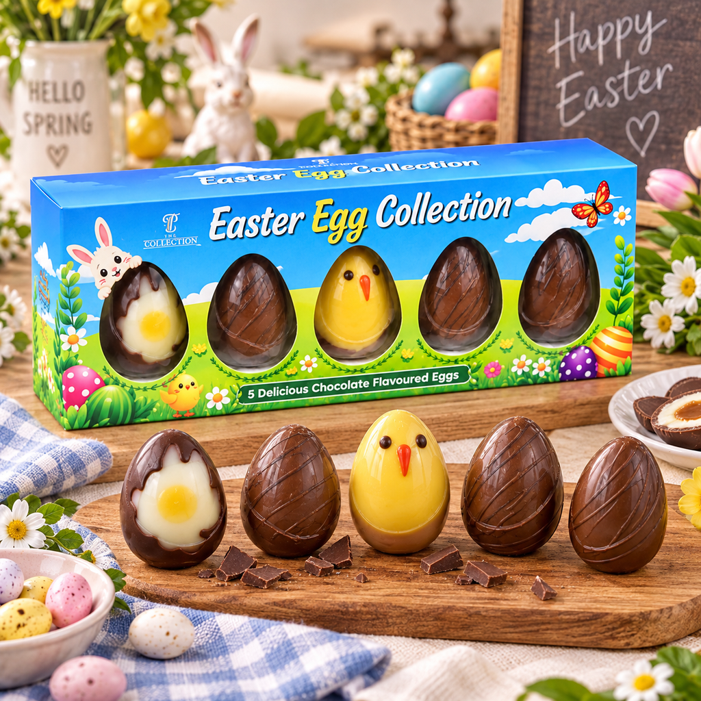 5PK Dairy-Free Chocolate Egg Collection – Premium Compound Chocolate Easter Treats – Vegan-Friendly, Gluten-Free & Allergy-Conscious Selection