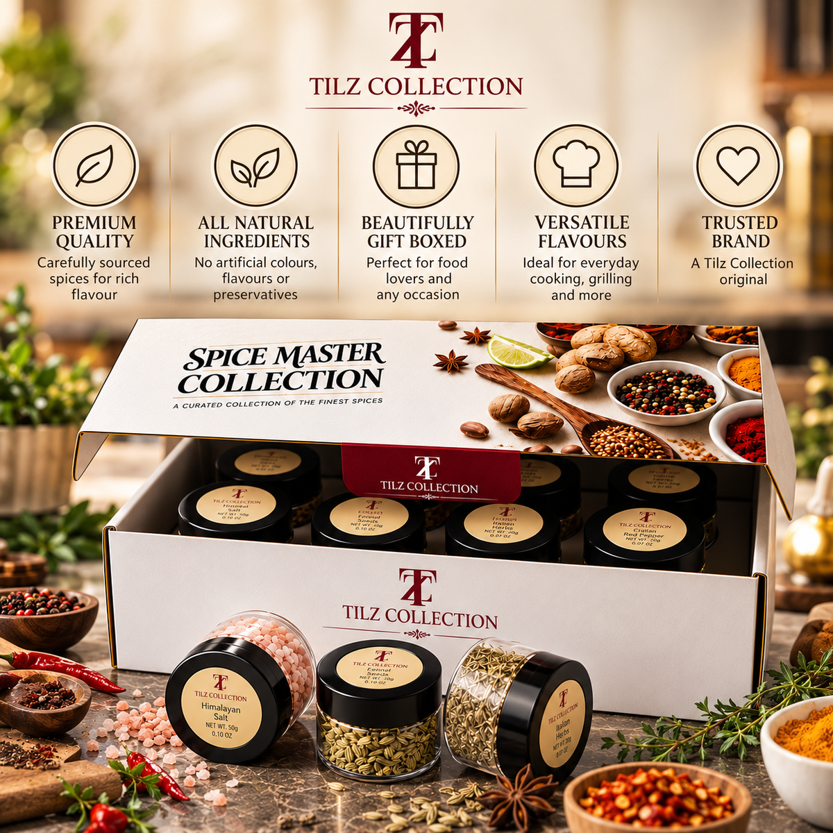 Herbs & Spices Gift Set | 24 Seasonings for Cooking
