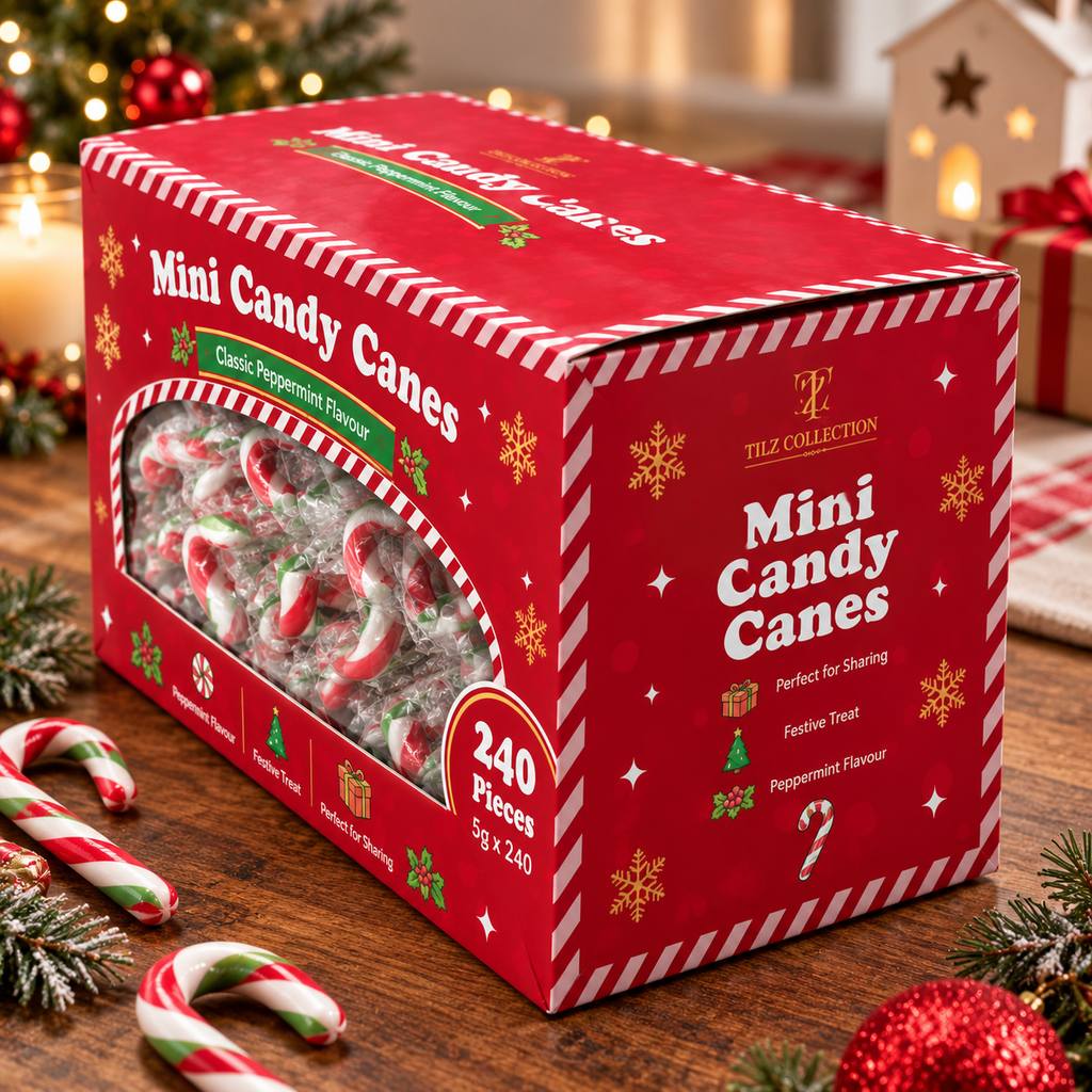 Mini Candy Canes Bulk Box | 240 Peppermint Canes (1.2kg)