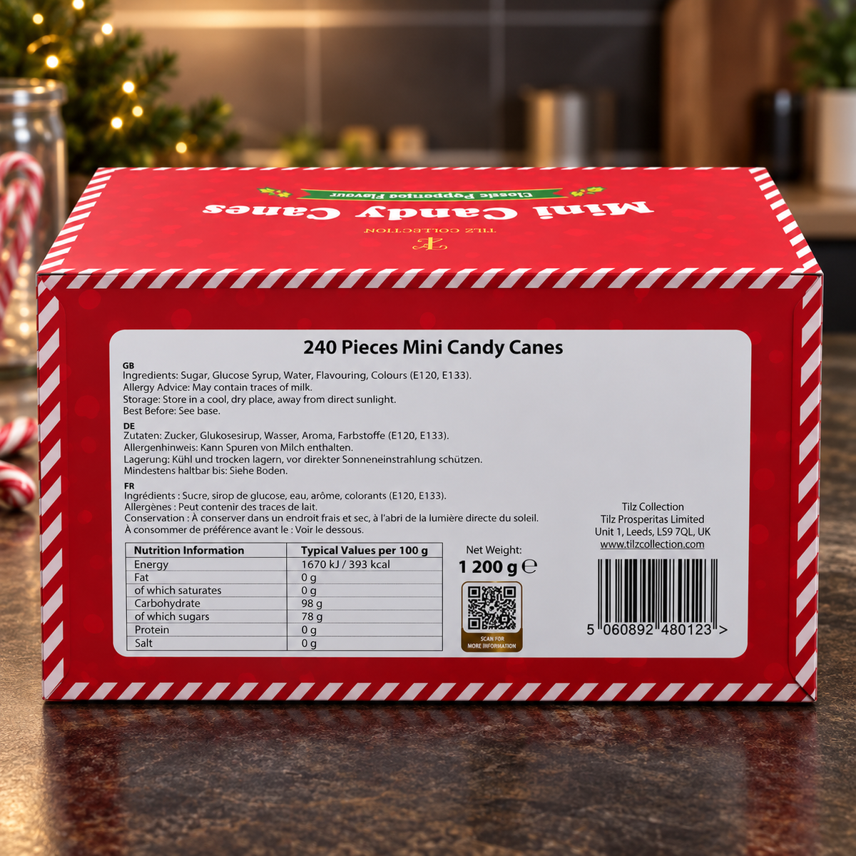 Mini Candy Canes Bulk Box | 240 Peppermint Canes (1.2kg)