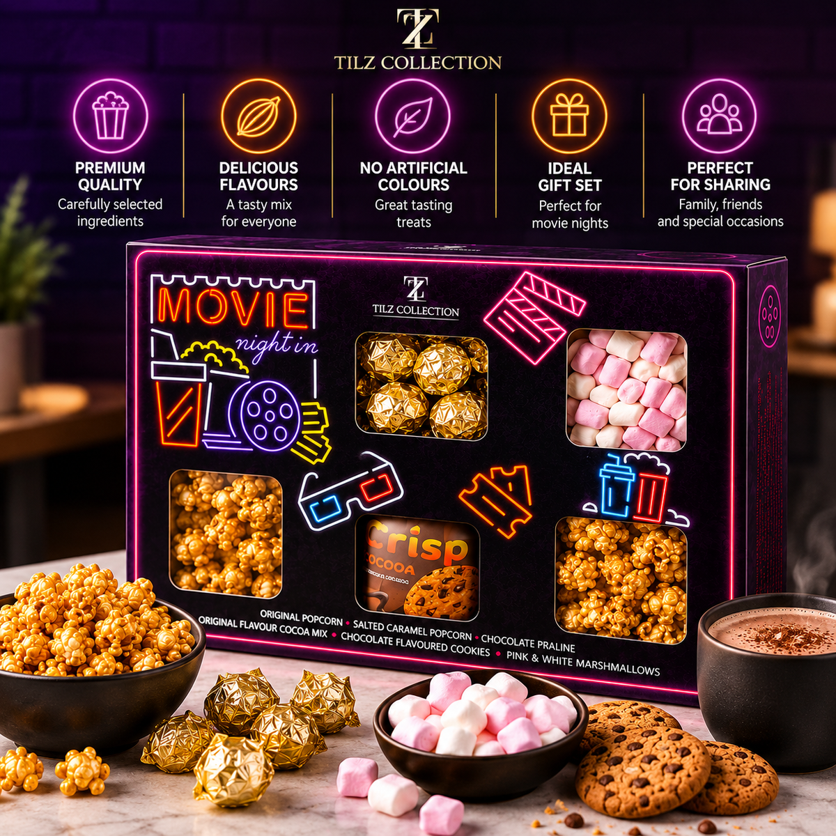 Movie Night Hamper | Popcorn, Hot Chocolate & Sweet Treats