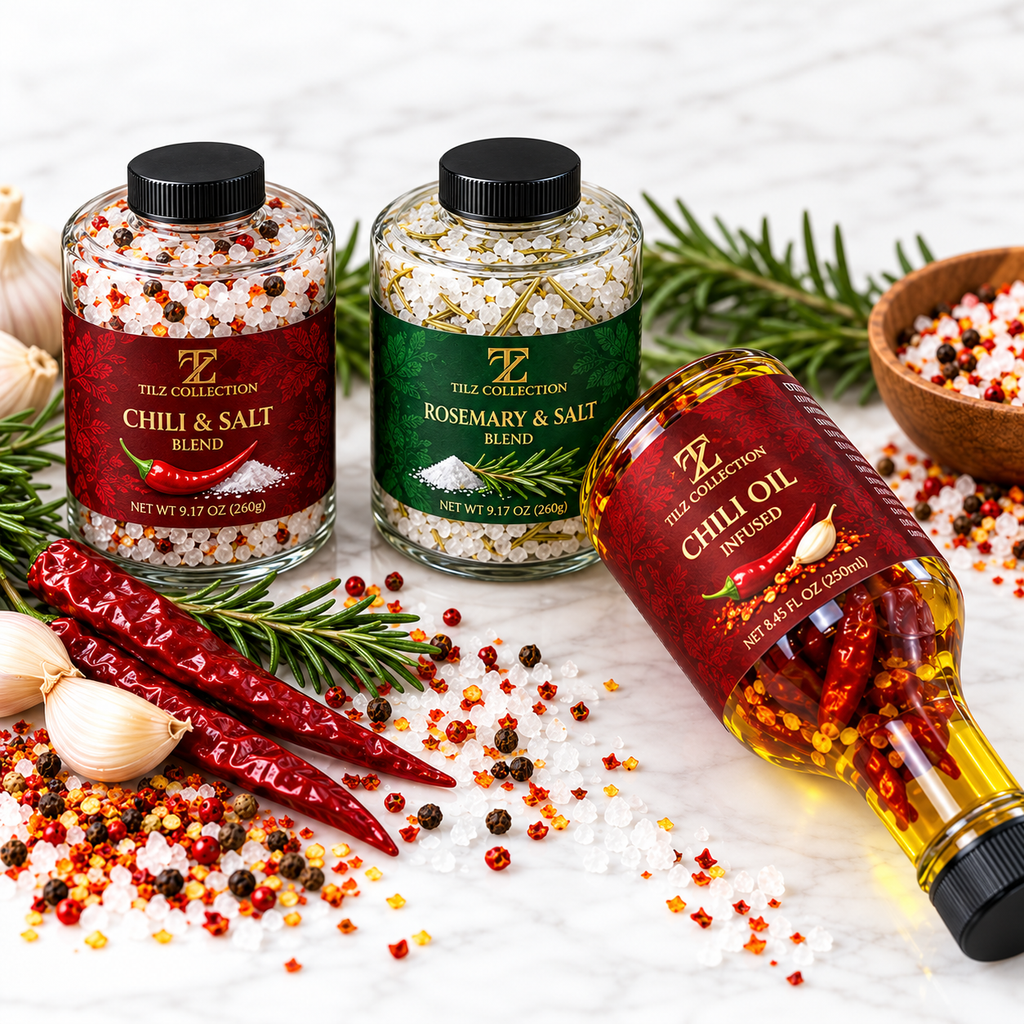 Ultimate Flavour Stack | Chilli Oil, Chilli Salt & Rosemary Salt
