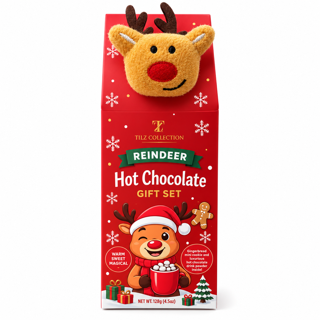 Gingerbread Man Hot Chocolate Gift Set | Choco Bomb, Biscuits & Socks