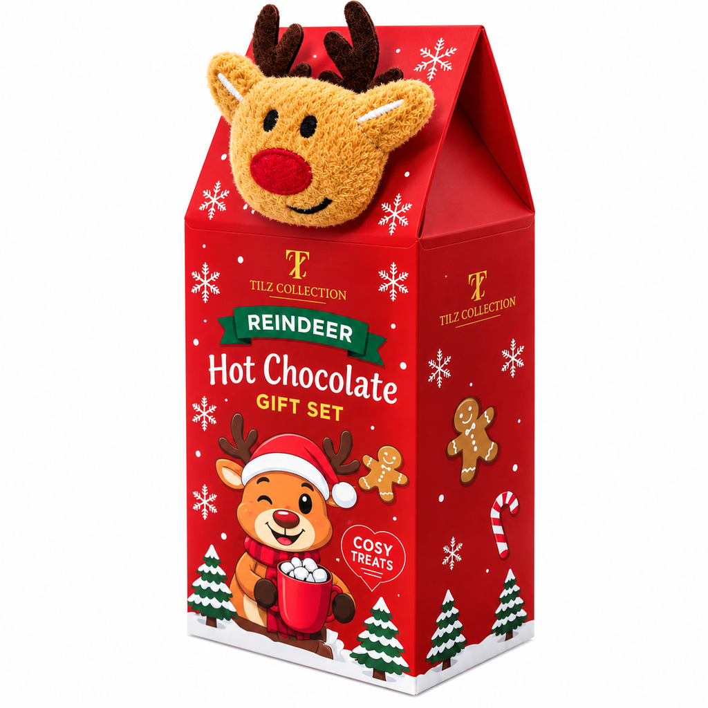 Gingerbread Man Hot Chocolate Gift Set | Choco Bomb, Biscuits & Socks