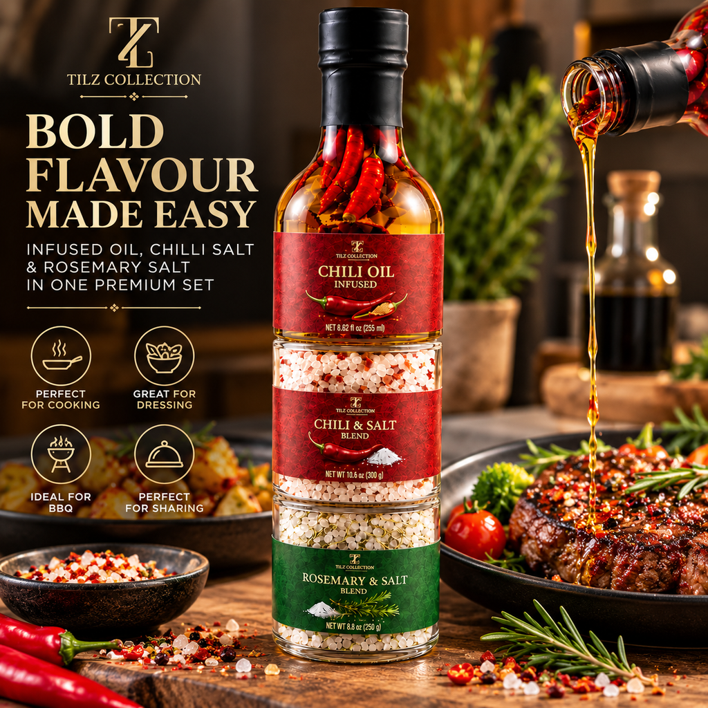 Ultimate Flavour Stack | Chilli Oil, Chilli Salt & Rosemary Salt