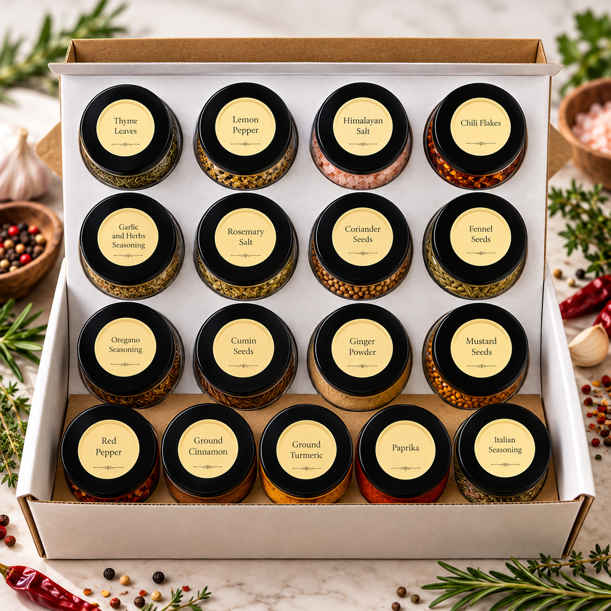 Herbs & Spices Gift Set | 24 Seasonings for Cooking