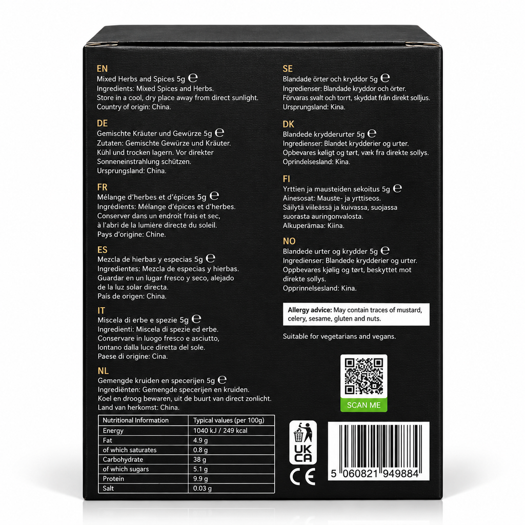 Artisan Spice Sachet Gift Set – Premium All-Year-Round Culinary Collection – Gourmet Spice Blends for Cooking, Baking & Infusions