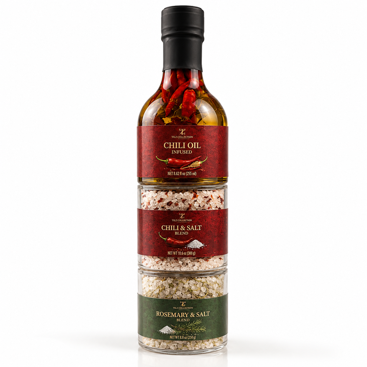 Ultimate Flavour Stack | Chilli Oil, Chilli Salt & Rosemary Salt