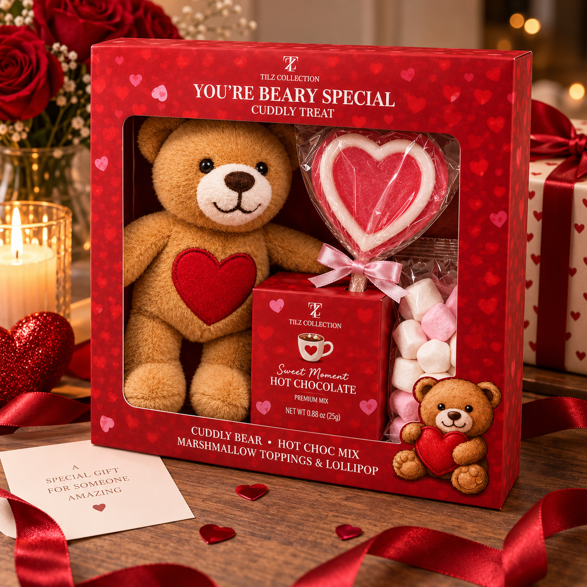 Teddy with Love Gift Set | Plush Teddy & Hot Chocolate