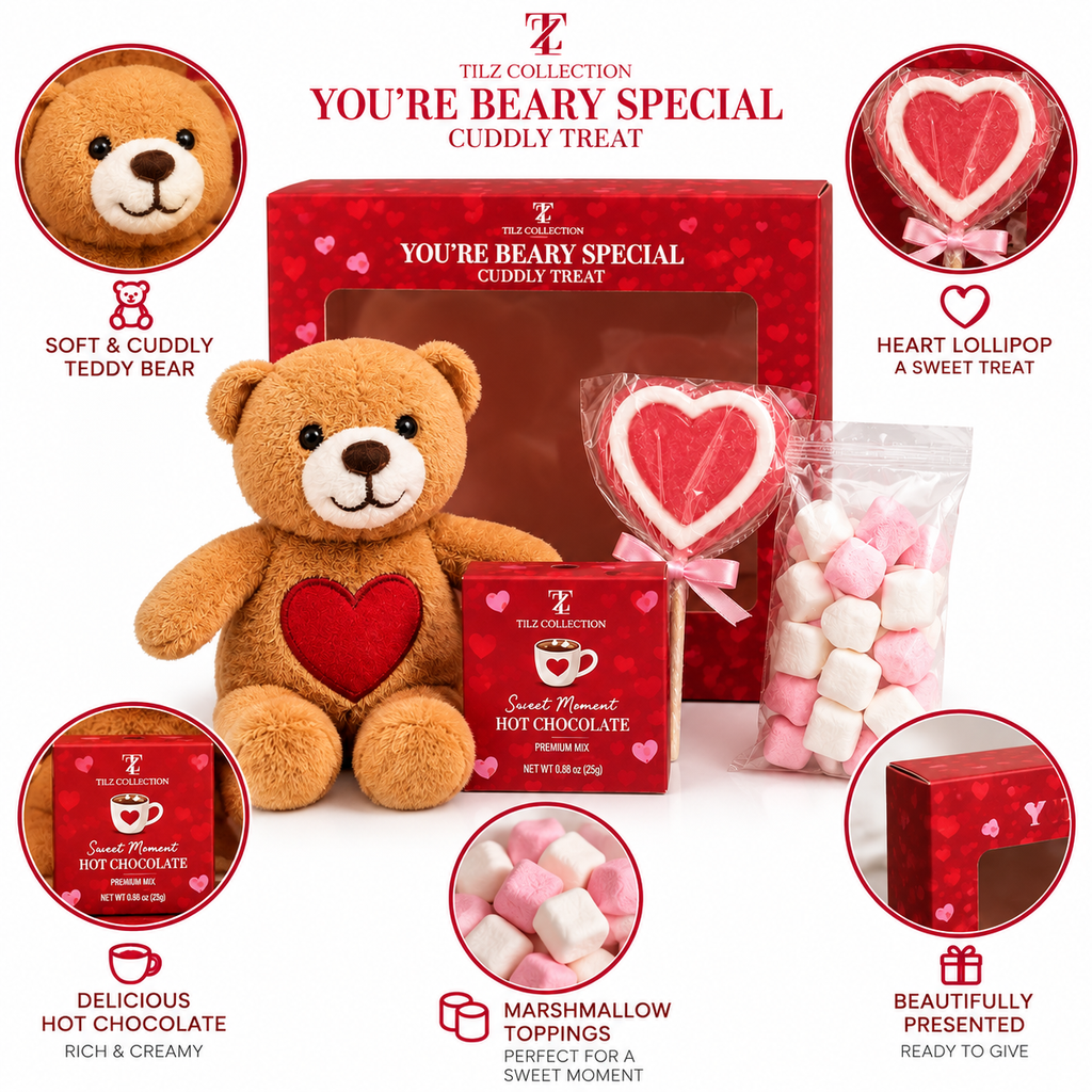 Teddy with Love Gift Set | Plush Teddy & Hot Chocolate