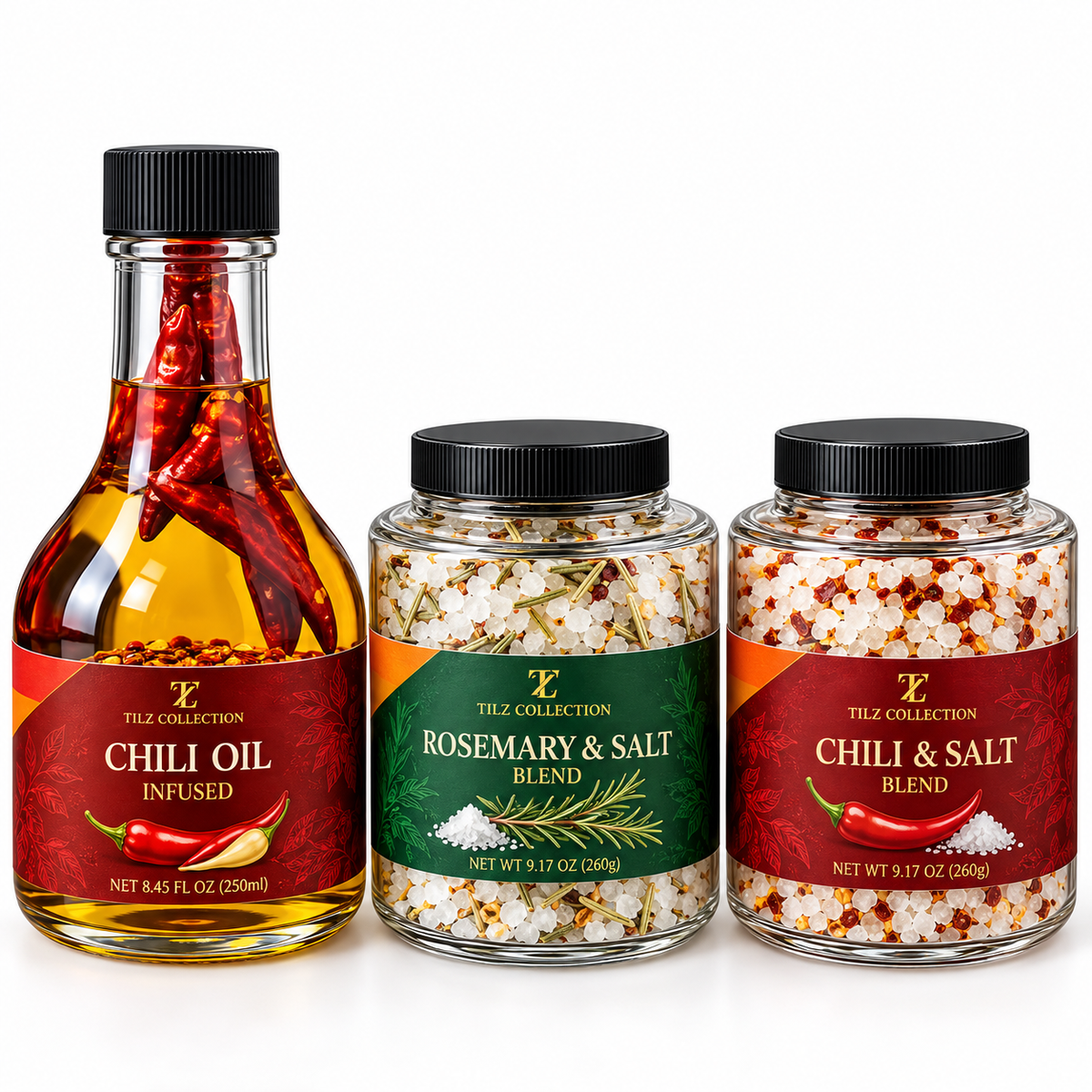 Ultimate Flavour Stack | Chilli Oil, Chilli Salt & Rosemary Salt
