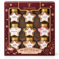 9PK Hot Chocolate Gift Set in Star Jars (242g) – Hot Chocolate Station Kit with Cocoa Powder & Toppings – Ideal Christmas Eve Box Fillers, Secret Santa Gift Box & Novelty Chocolate Gifts for Kids & Ad