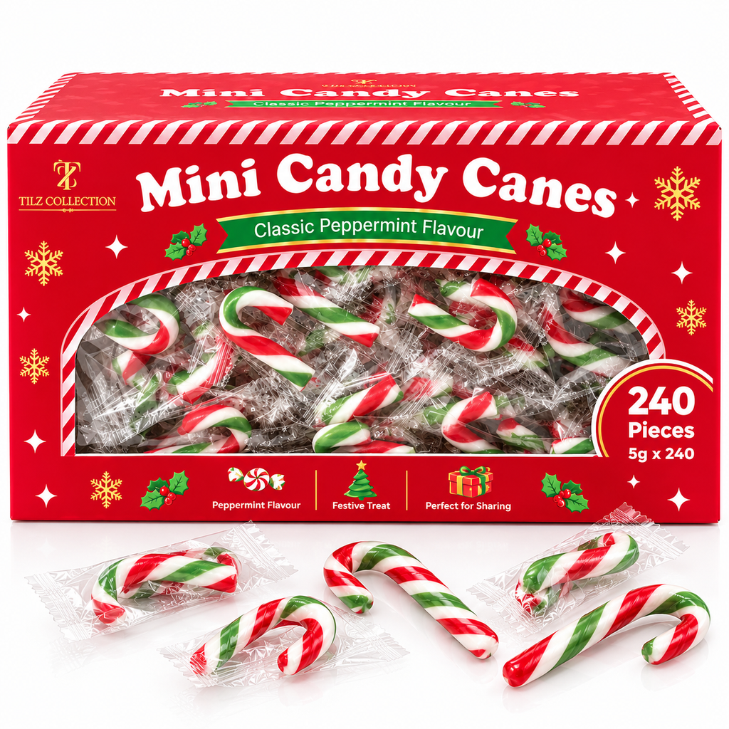 Mini Candy Canes Bulk Box | 240 Peppermint Canes (1.2kg)