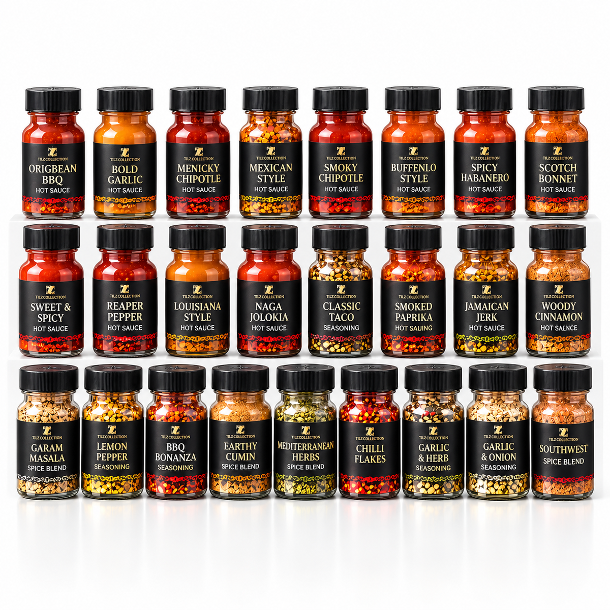 Premium Hot Sauce & BBQ Gift Set | 14 Sauces & 10 Seasonings