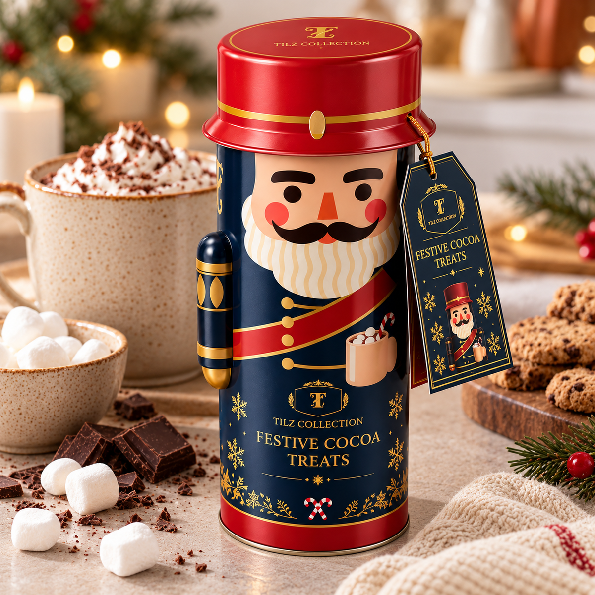 Keepsake Tin Hot Chocolate & Biscuits Gift Set