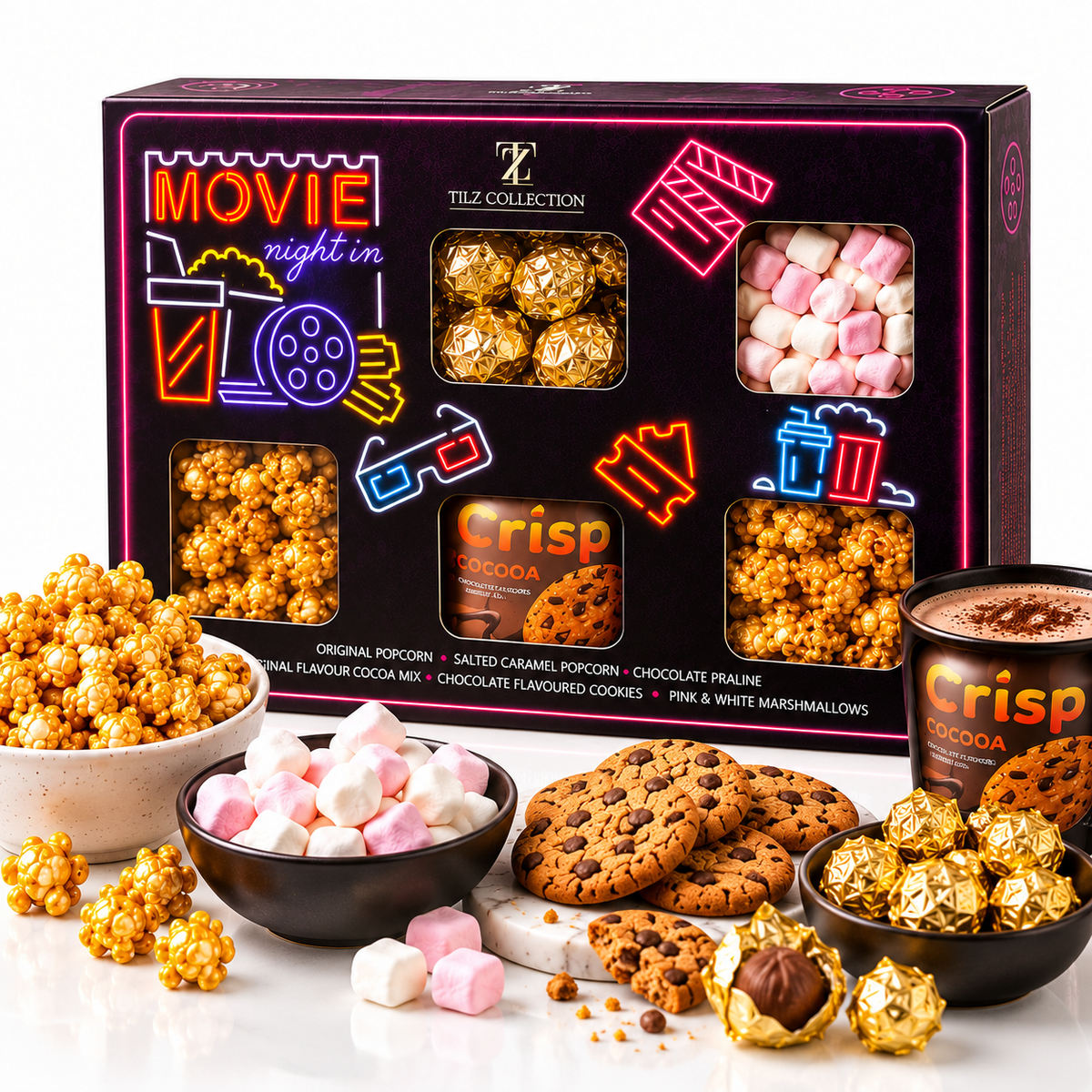 Movie Night Hamper | Popcorn, Hot Chocolate & Sweet Treats