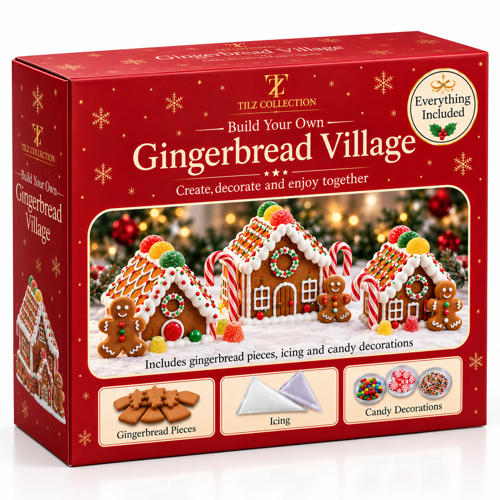 Gingerbread Village Kit | DIY House with Icing & Sweets