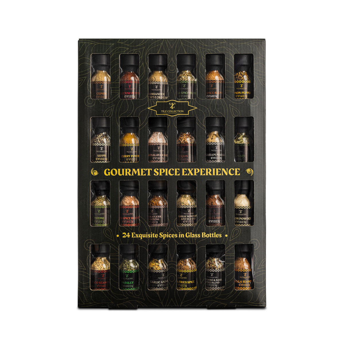 Tilz Collection Imperial Chef's 24 Jar Spice Gift Set with premium gourmet spice jars
