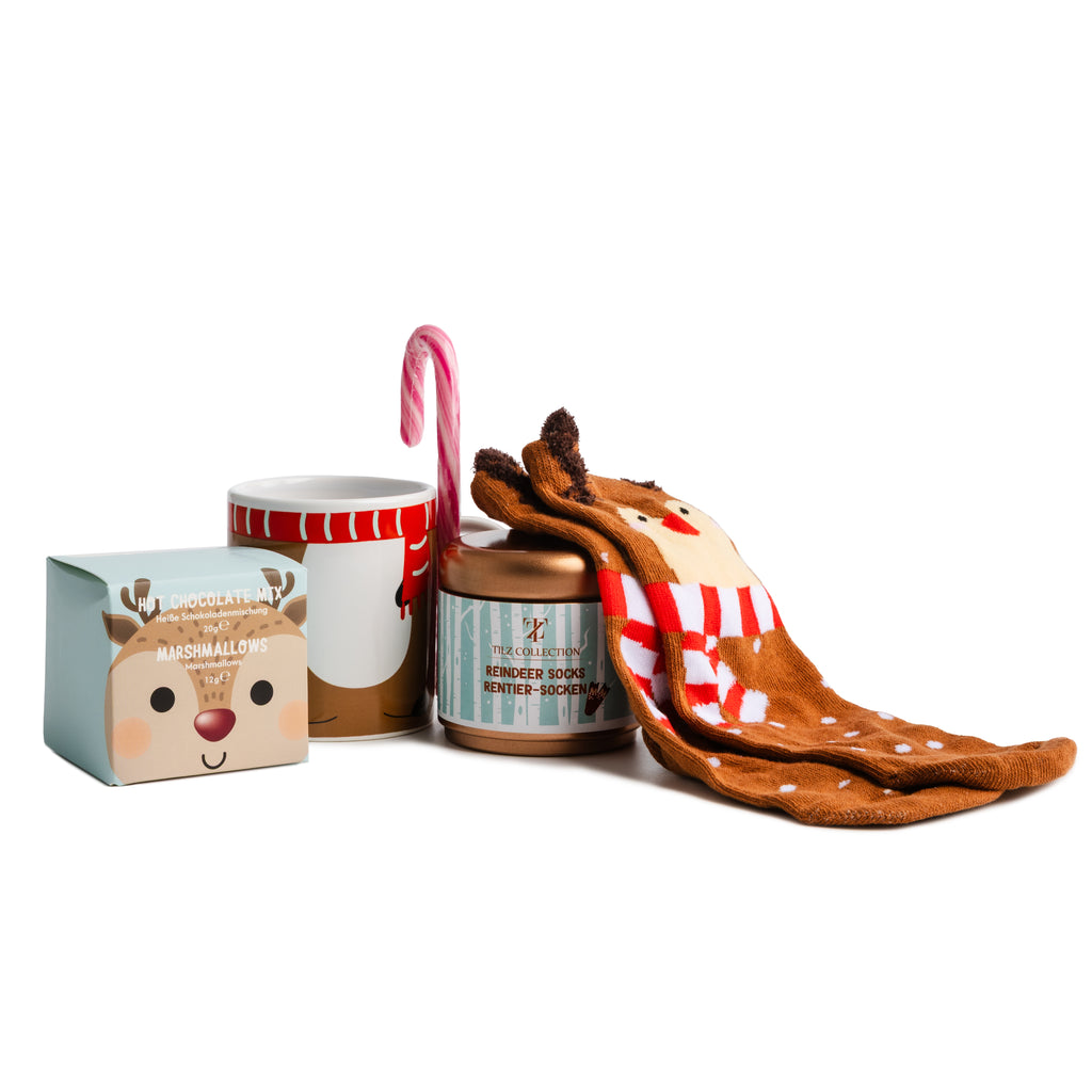 Tilz Collection Yuletide Comfort Collection festive Christmas Eve gift box with mug and hot drinks