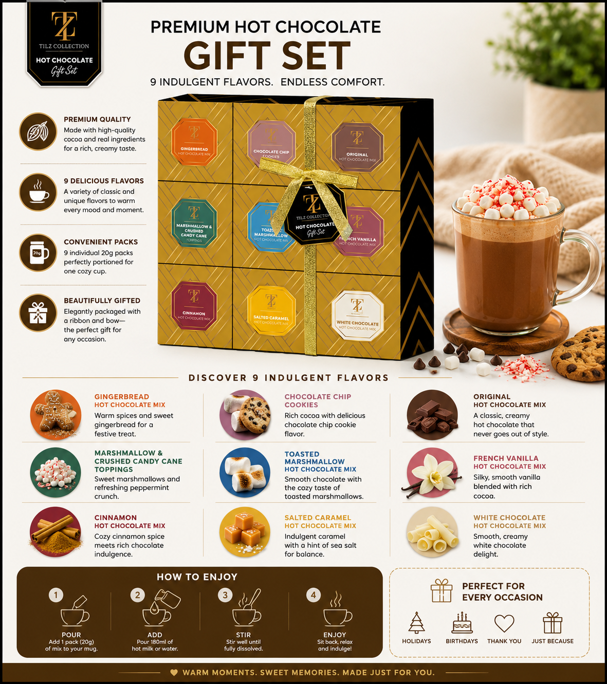 Luxury Hot Chocolate Gift Set | 9 Flavours