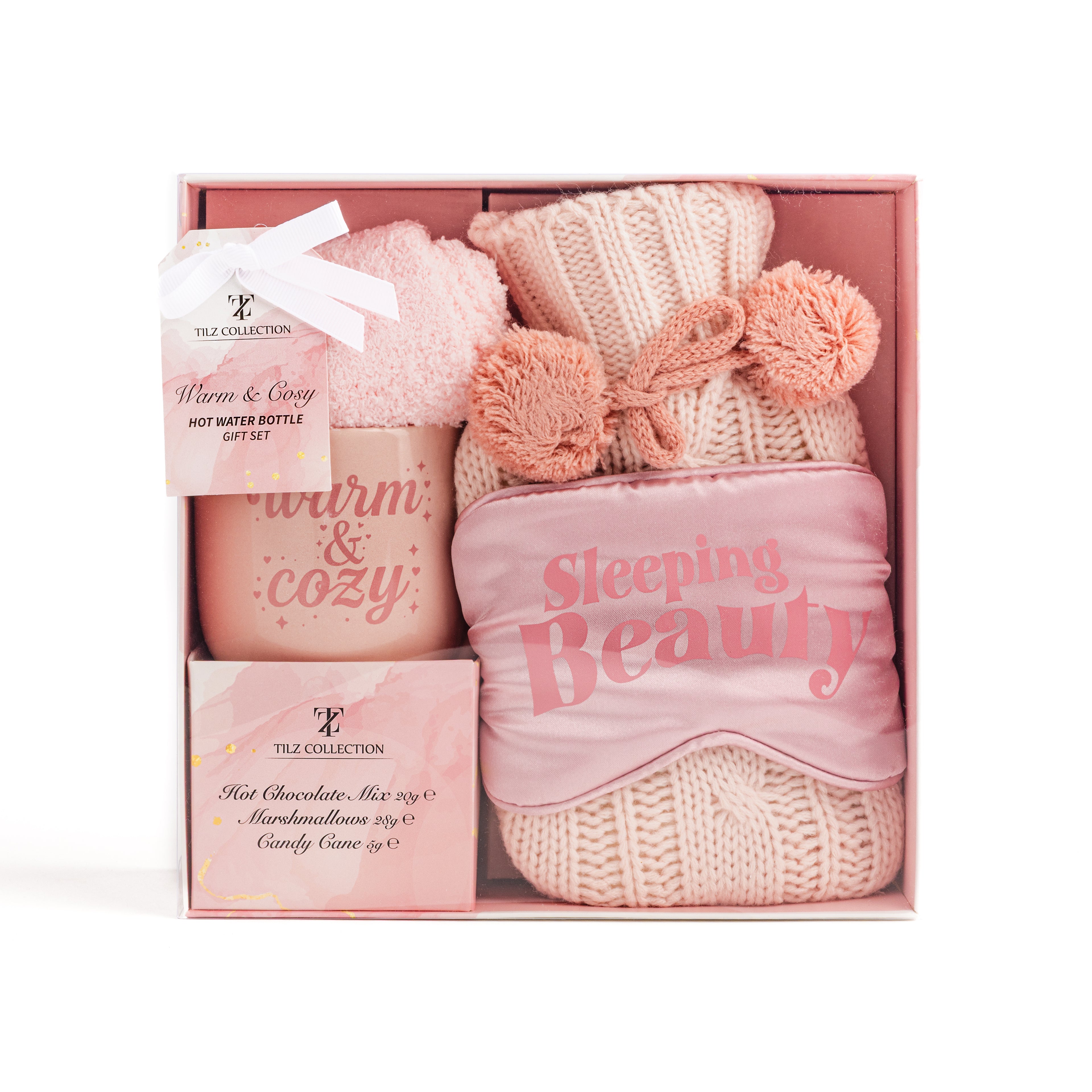 Warm & Cosy Night-In Gift Box – Hot Water Bottle, Mug & Hot Chocolate Treats